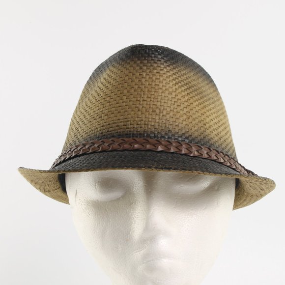 NWT MILANI Fedora Tribi Hat Size S/M Mustard-Tan & Black New with Tags - Picture 4 of 11